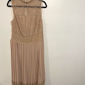 ADDITION ELLE tan lace dress
